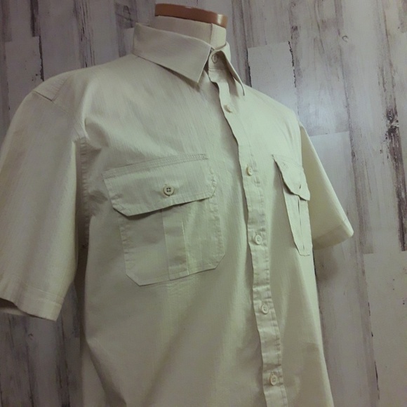 Bundle “3 x $20" TIMBERLAND Men's S/S Button Down Cotton Cream Shirt M - Picture 2 of 8